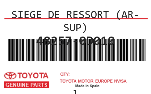 TOYOTA - 48257-0D010 SIEGE DE RESSORT (ar-sup)