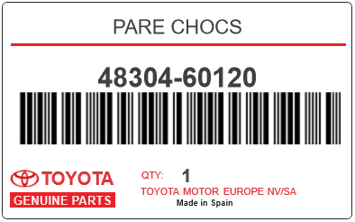TOYOTA - 48304-60120 PARE CHOCS