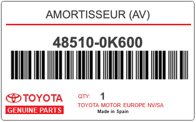 TOYOTA - 48510-0K600 AMORTISSEUR (av)