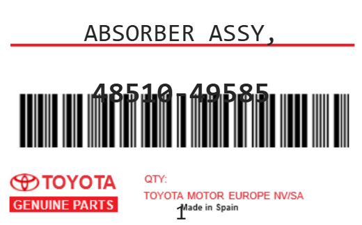 TOYOTA - 48510-49585 AMORTISSEUR (avd)
