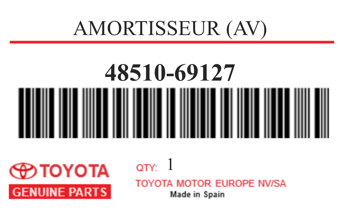 TOYOTA - 48510-69127 AMORTISSEUR (av)