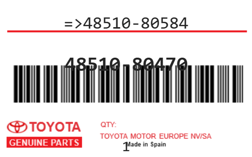 TOYOTA - 48510-80470 REFERENCE REMPLACEE PAR :