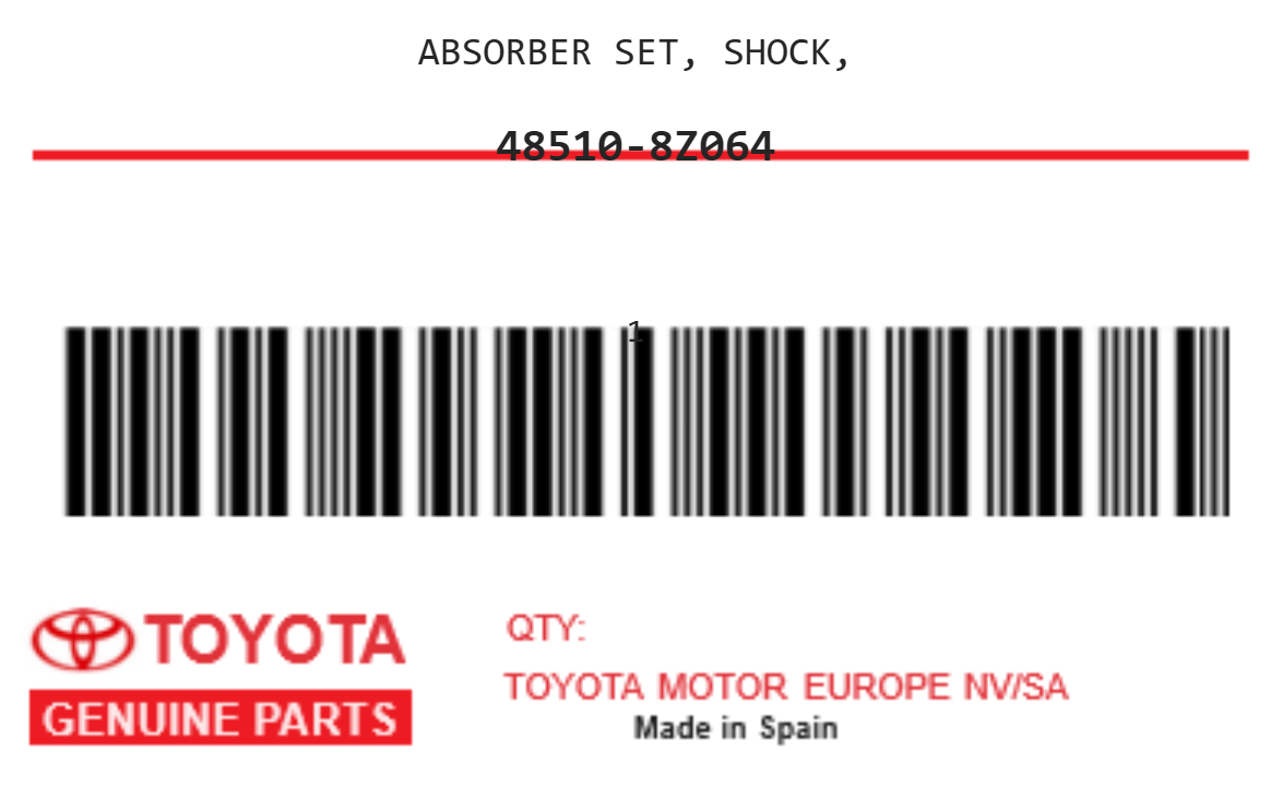 TOYOTA - 48510-8Z064 ABSORBER SET, SHOCK,