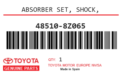 TOYOTA - 48510-8Z065 ABSORBER SET, SHOCK,