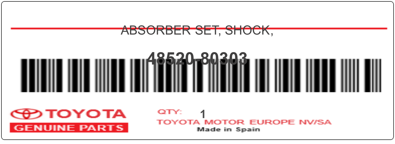 TOYOTA - 48520-80303 ABSORBER SET, SHOCK,