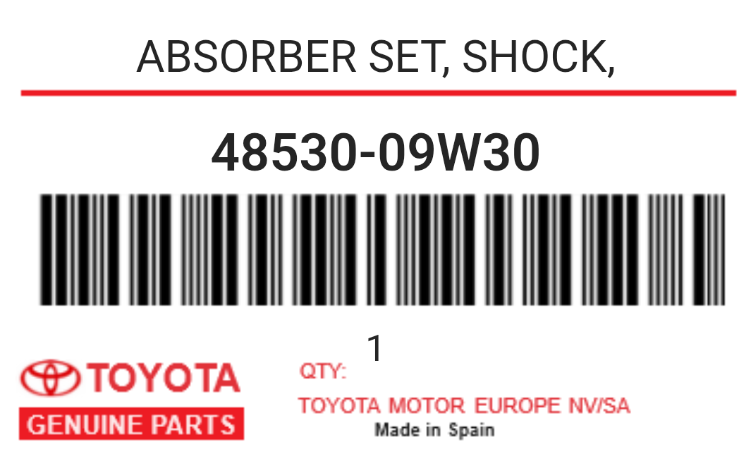 TOYOTA - 48530-09W30 ABSORBER SET, SHOCK,