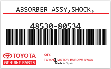 TOYOTA - 48530-80534 ABSORBER ASSY,SHOCK,