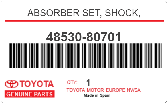 TOYOTA - 48530-80701 ABSORBER SET, SHOCK,