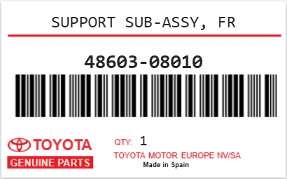 TOYOTA - 48603-08010 SUPPORT SUB-ASSY, FR