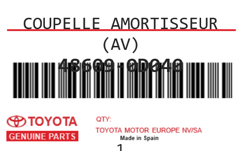 TOYOTA - 48609-0D040 COUPELLE AMORTISSEUR (av)