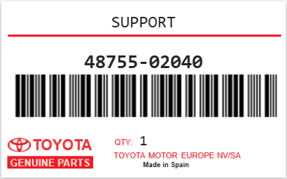 TOYOTA - 48755-02040 SUPPORT