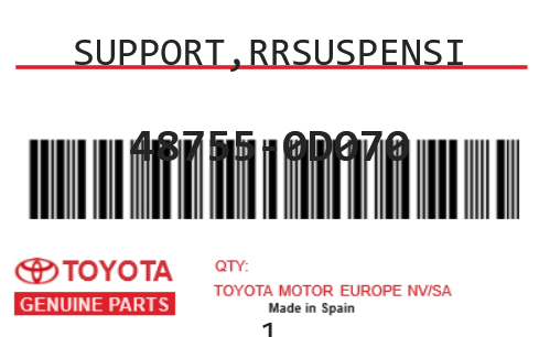 TOYOTA - 48755-0D070 SUPPORT,RRSUSPENSI