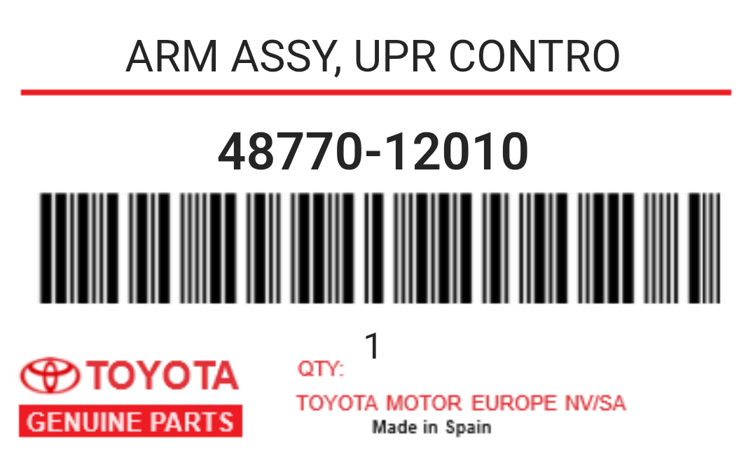 TOYOTA - 48770-12010 ARM ASSY, UPR CONTRO