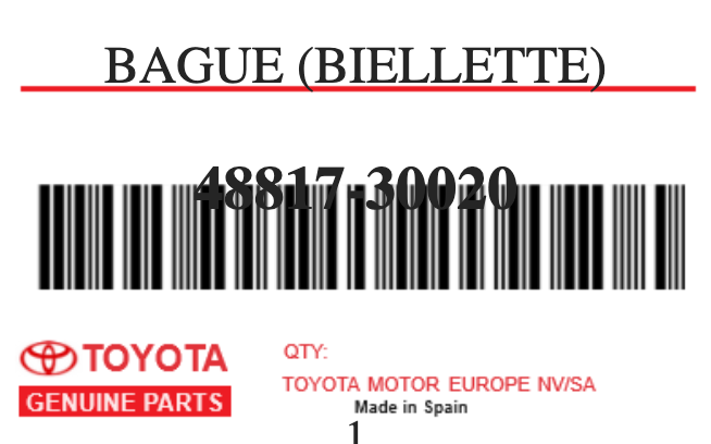 TOYOTA - 48817-30020 BAGUE (biellette)