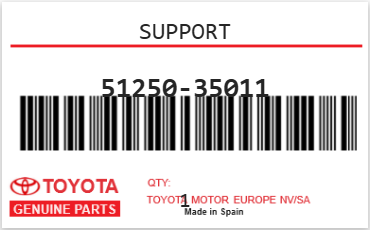 TOYOTA - 51250-35011 SUPPORT