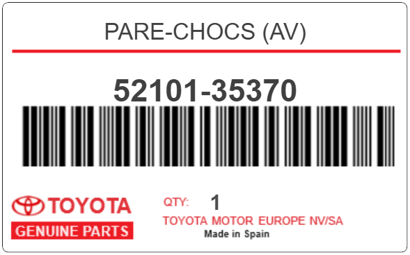TOYOTA - 52101-35370 PARE-CHOCS (av)