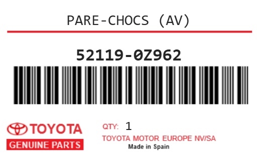 TOYOTA - 52119-0Z962 PARE-CHOCS (av)