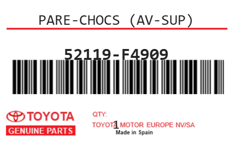 TOYOTA - 52119-F4909 PARE-CHOCS (av-sup)