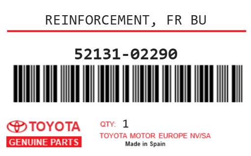 TOYOTA - 52131-02290 REINFORCEMENT, FR BU
