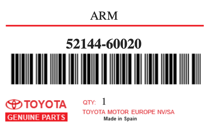 TOYOTA - 52144-60020 TIRANT BOUCLIER AVG