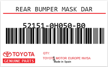 TOYOTA - 52151-0H050-B0 REAR BUMPER MASK DAR