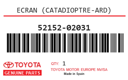 TOYOTA - 52152-02031 ECRAN (catadioptre-ard)