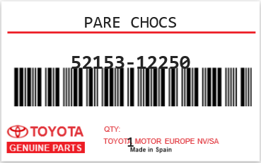TOYOTA - 52153-12250 PARE CHOCS
