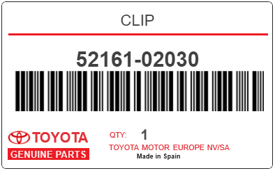 TOYOTA - 52161-02030 CLIP
