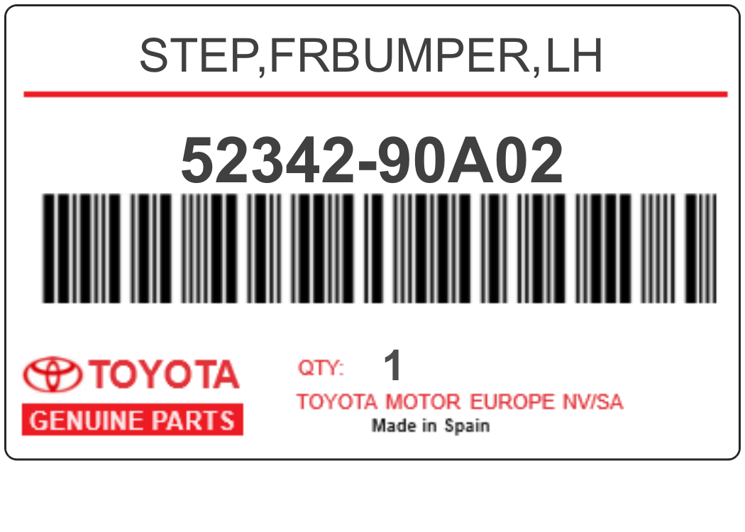 TOYOTA - 52342-90A02 STEP,FRBUMPER,LH