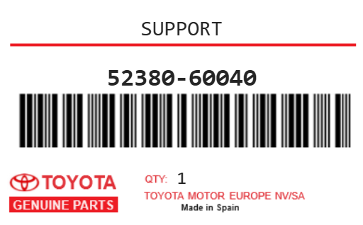 TOYOTA - 52380-60040 SUPPORT