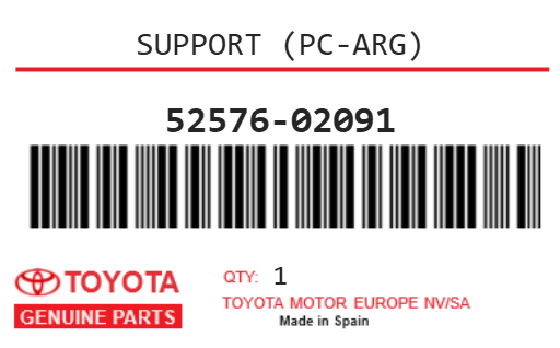 TOYOTA - 52576-02091 SUPPORT (pc-arg)