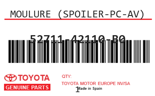 TOYOTA - 52711-42110-B0 MOULURE (spoiler-pc-av)