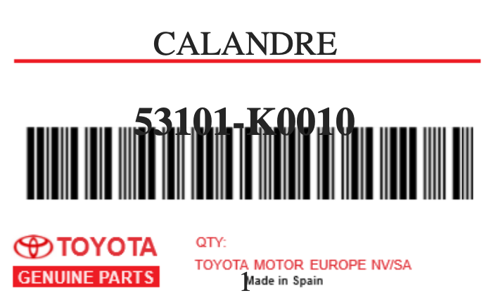 TOYOTA - 53101-K0010 CALANDRE