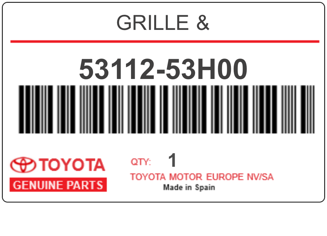 TOYOTA - 53112-53H00 GRILLE &