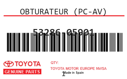 TOYOTA - 53286-05901 OBTURATEUR (pc-av)