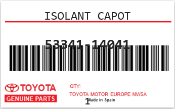 TOYOTA - 53341-14041 ISOLANT CAPOT