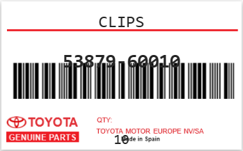 TOYOTA - 53879-60010 CLIPS