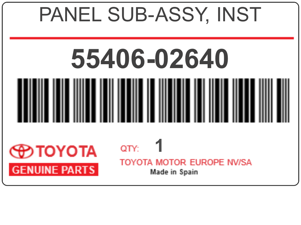 TOYOTA - 55406-02640 PANEL SUB-ASSY, INST