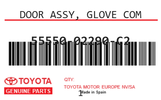 TOYOTA - 55550-02290-C2 DOOR ASSY, GLOVE COM