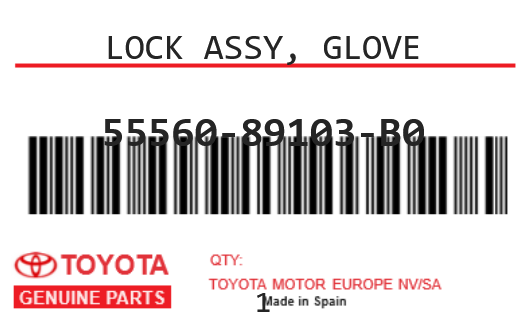 TOYOTA - 55560-89103-B0 LOCKASSY,GLOVE