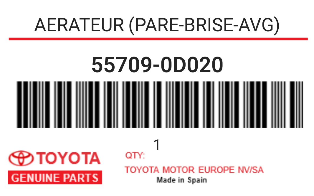 TOYOTA - 55709-0D020 AERATEUR (pare-brise-avg)