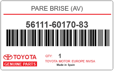 TOYOTA - 56111-60170-83 PARE BRISE (av)
