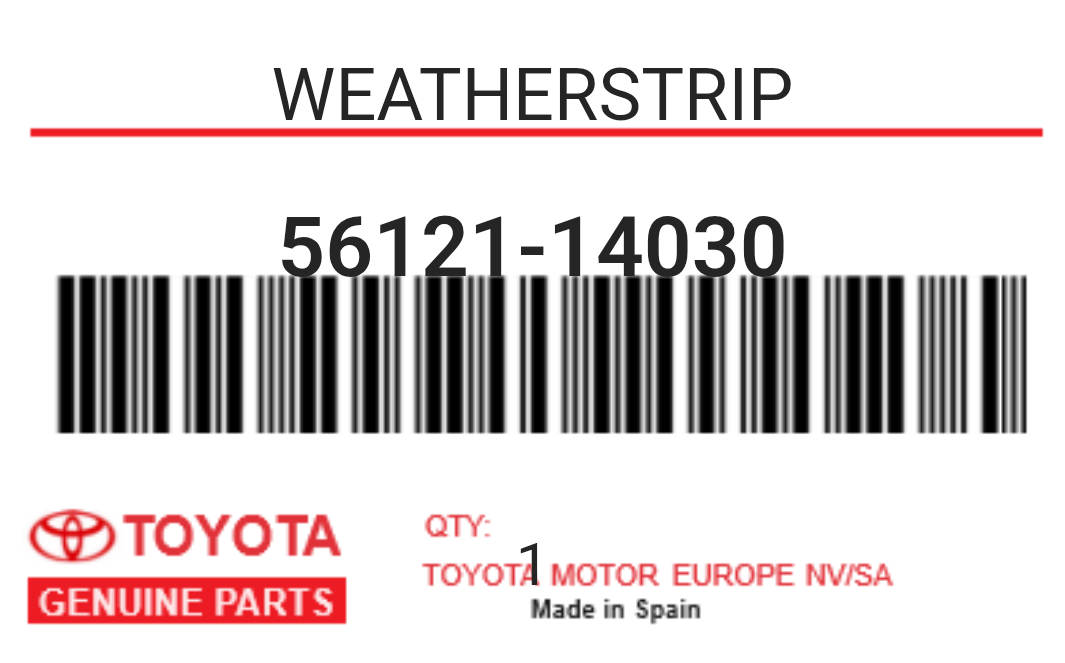 TOYOTA - 56121-14030 WEATHERSTRIP
