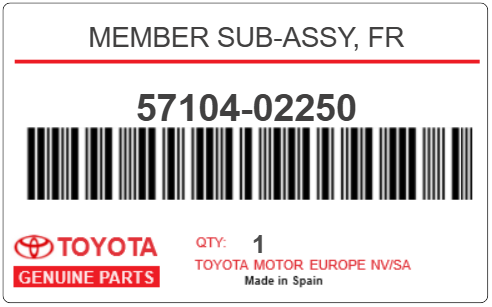 TOYOTA - 57104-02250 MEMBER SUB-ASSY, FR