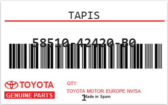 TOYOTA - 58510-42420-B0 TAPIS