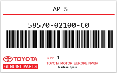 TOYOTA - 58570-02100-C0 TAPIS