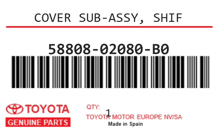 TOYOTA - 58808-02080-B0 SOUFFLET DE LEVIER DE VITESSE