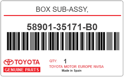 TOYOTA - 58901-35171-B0 CONSOLE