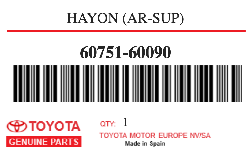 TOYOTA - 60751-60090 HAYON (ar-sup)