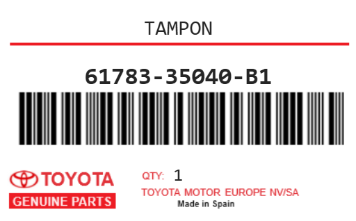 TOYOTA - 61783-35040-B1 TAMPON